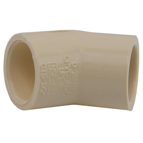 Charlotte Pipe 1/2 in. Socket X 1/2 in. D Socket CPVC 45 Degree Elbow 1 pk, Pack of 25