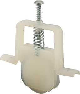 Prime-Line B 691 Adjustable Roller Assembly, 1 in Dia Roller, 1/4 in W Roller, Polyethylene Roller, Concave Roller