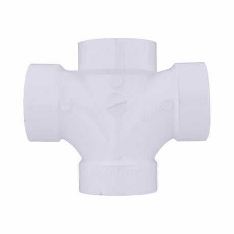 Charlotte Pipe Schedule 40 1-1/2 in. Hub X 1-1/2 in. D Hub PVC Double Sanitary Tee 1 pk