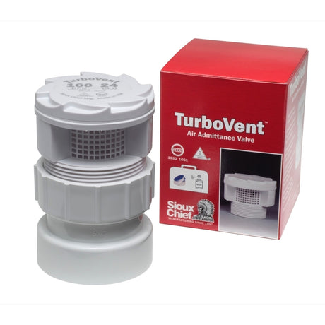 TurboVent 250 Series Schedule 40 1-1/2 in. Hub in. X 2 in. D Hub PVC Air Admittance Valve 1 pk