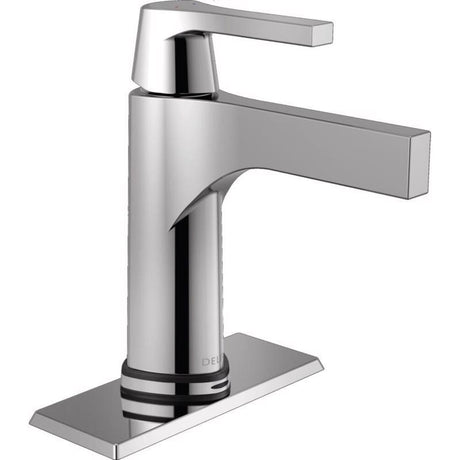 Delta Zura Chrome Contemporary Single-Hole Bathroom Sink Faucet 4 in.