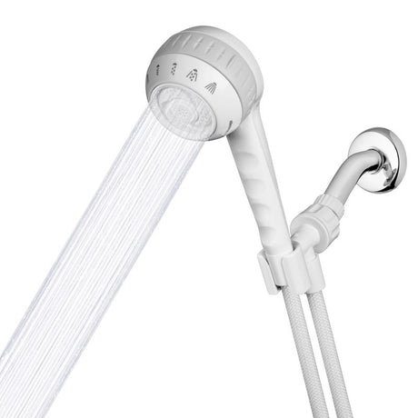 Waterpik PowerSpray Plus White 6 settings Handheld Showerhead 1.8 gpm