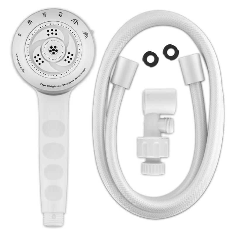 Waterpik PowerSpray Plus White 6 settings Handheld Showerhead 1.8 gpm