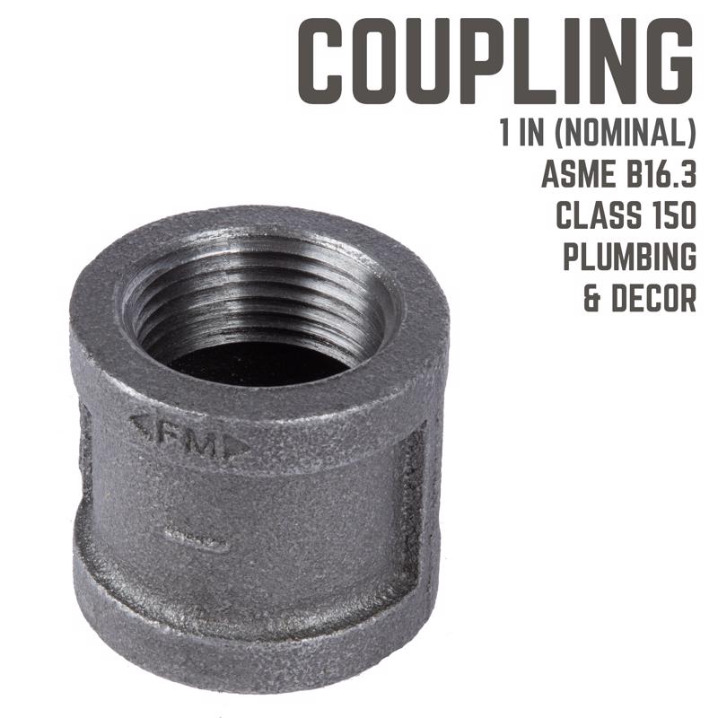 STZ Industries 1 in. FIP each X 1 in. D FIP Black Malleable Iron Coupling, Pack of 5