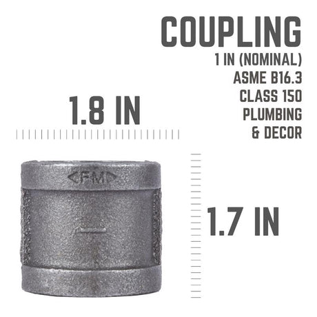 STZ Industries 1 in. FIP each X 1 in. D FIP Black Malleable Iron Coupling, Pack of 5