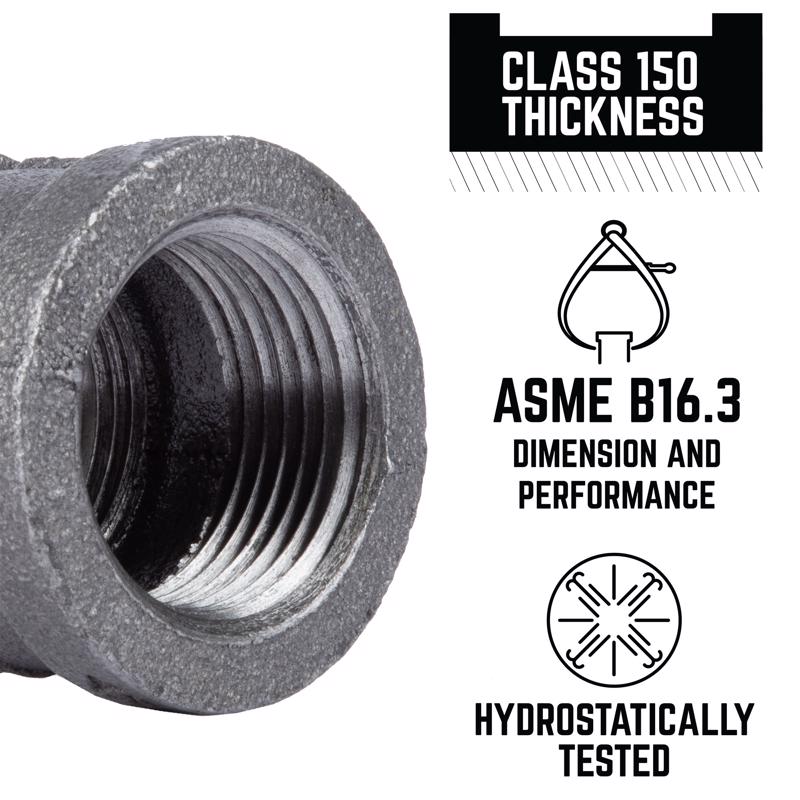 STZ Industries 1 in. FIP each X 1 in. D FIP Black Malleable Iron Coupling, Pack of 5