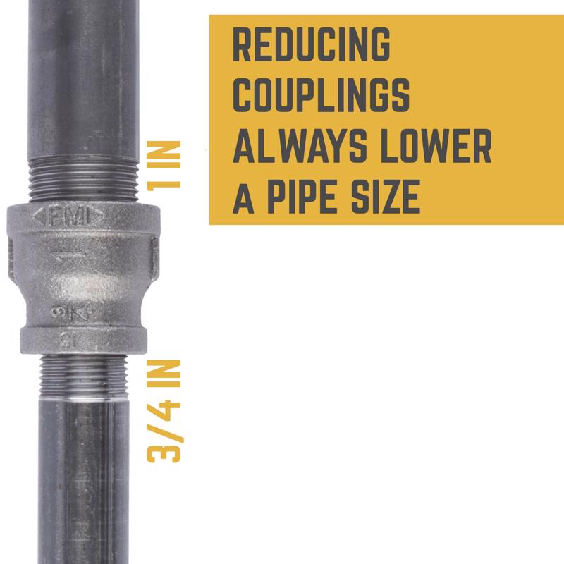 STZ Industries 1 in. FIP each X 3/4 in. D FIP Black Malleable Iron Coupling, Pack of 5