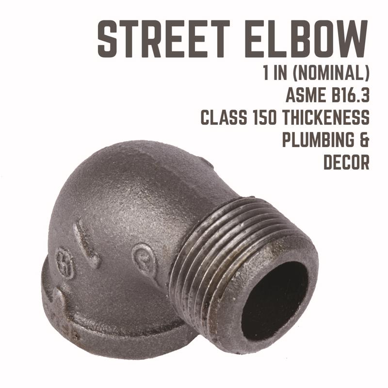 STZ Industries 1 in. FIP each X 1 in. D MIP Black Malleable Iron 90 Degree Street Elbow, Pack of 5