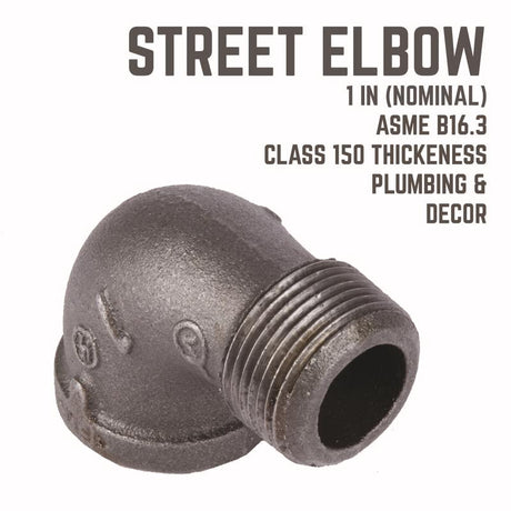 STZ Industries 1 in. FIP each X 1 in. D MIP Black Malleable Iron 90 Degree Street Elbow, Pack of 5