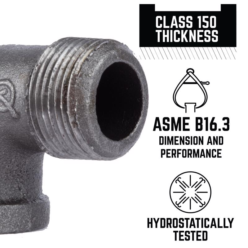 STZ Industries 1 in. FIP each X 1 in. D MIP Black Malleable Iron 90 Degree Street Elbow, Pack of 5