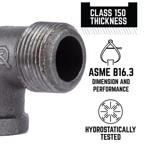 STZ Industries 1 in. FIP each X 1 in. D MIP Black Malleable Iron 90 Degree Street Elbow, Pack of 5