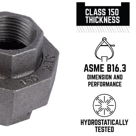 STZ Industries 3/4 in. FIP each X 3/4 in. D FIP Black Malleable Iron Union, Pack of 5