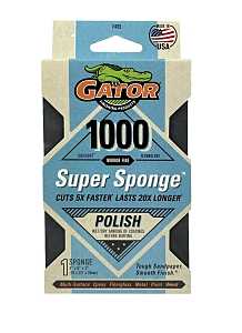 Gator 7465 Sanding Sponge, 5 in L, 3 in W, 1000 Grit, Mirror Fine, Silicon Carbide Abrasive