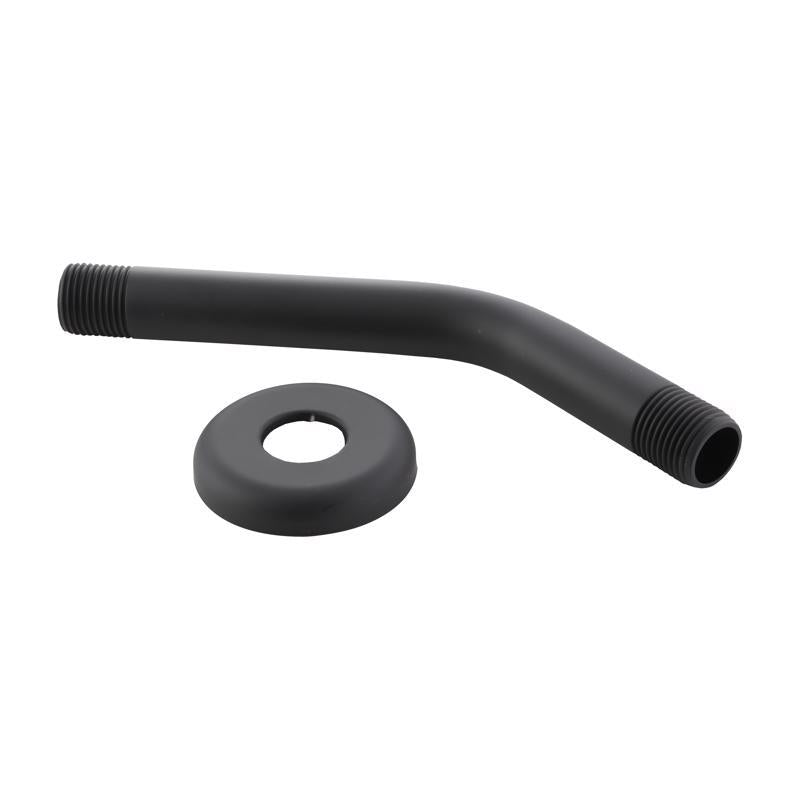 Danco Matte Black Stainless Steel 8 in. Shower Arm and Flange