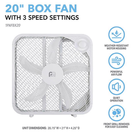 Perfect Aire 20 in. H 3 speed Box Fan