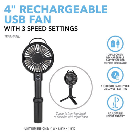 Perfect Aire 9 in. H X 4 in. D 3 speed Hand Held Fan