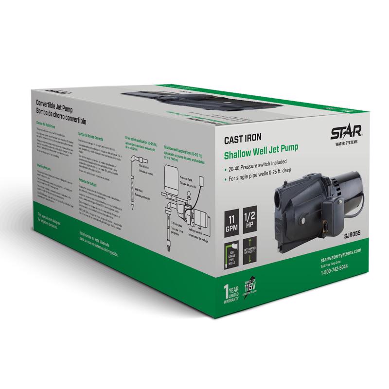 Star Water Systems 1/2 HP 660 gph Cast Iron Shallow Jet Well Pump