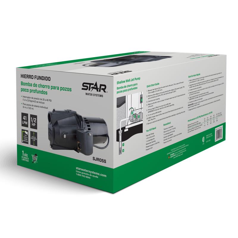 Star Water Systems 1/2 HP 660 gph Cast Iron Shallow Jet Well Pump