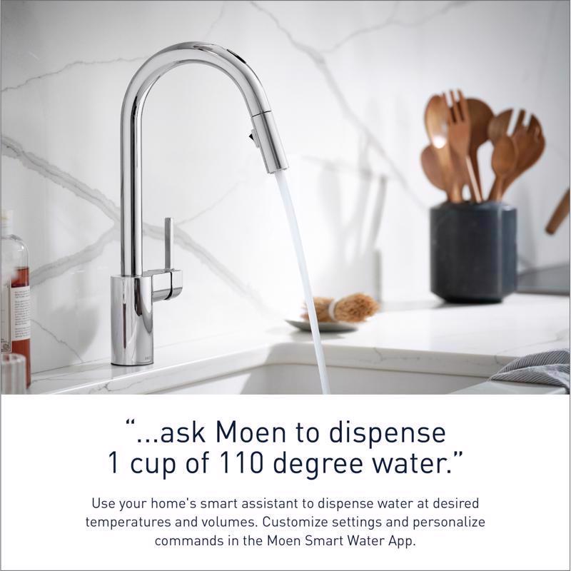 Moen Sleek One Handle Stainless Steel Motion Sensing Pull-Down Kitchen Faucet Smart