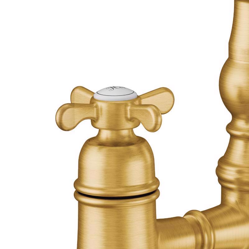 Moen Weymouth Two Handle Brush Gold Pull-Down Kitchen Faucet