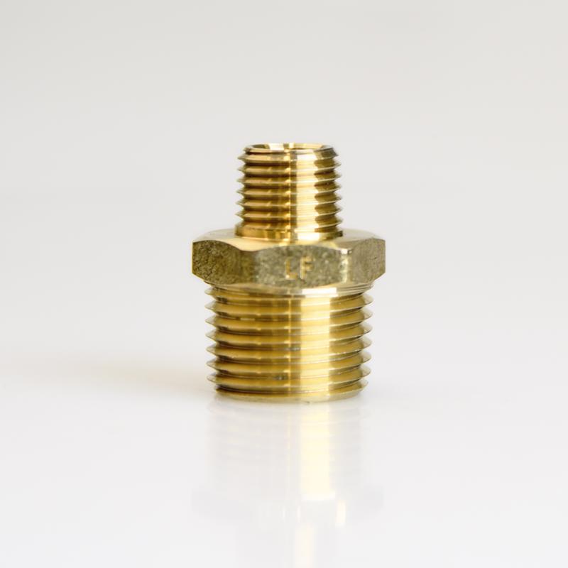 ATC 1/2 in. MPT X 1/4 in. D MPT Brass Reducing Hex Nipple, Pack of 5