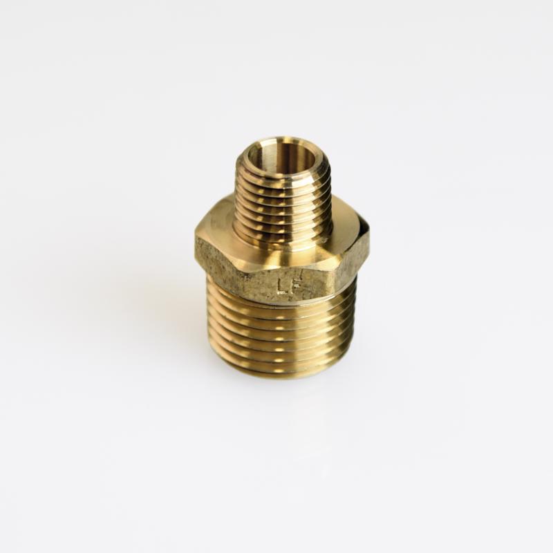 ATC 1/2 in. MPT X 1/4 in. D MPT Brass Reducing Hex Nipple, Pack of 5