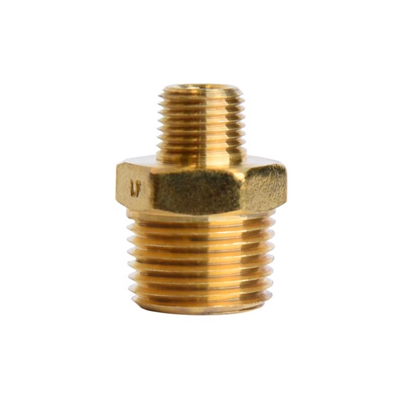 ATC 3/8 in. MPT X 1/8 in. D MPT Brass Reducing Hex Nipple, Pack of 5