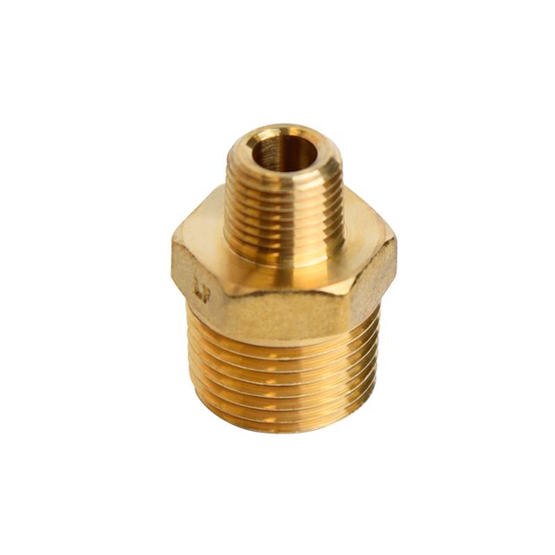 ATC 3/8 in. MPT X 1/8 in. D MPT Brass Reducing Hex Nipple, Pack of 5