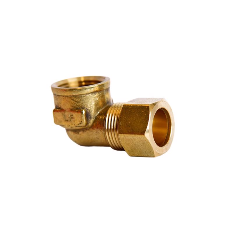 ATC 5/8 in. Compression X 1/2 in. D FPT Brass 90 Degree Elbow, Pack of 5