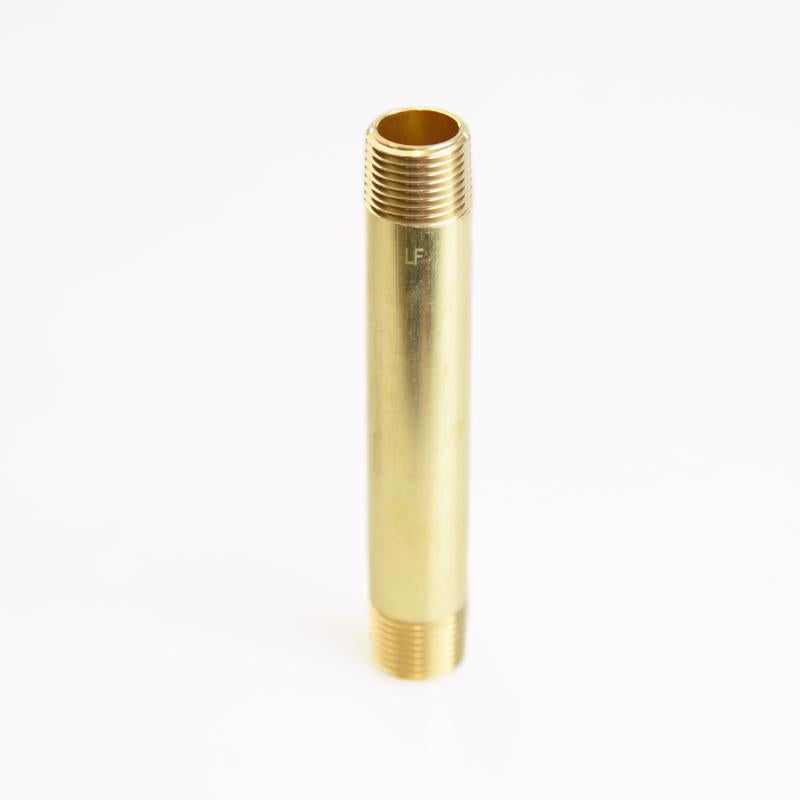 ATC 1/2 in. MPT X 1/2 in. D MPT Yellow Brass Nipple 5 in. L, Pack of 5