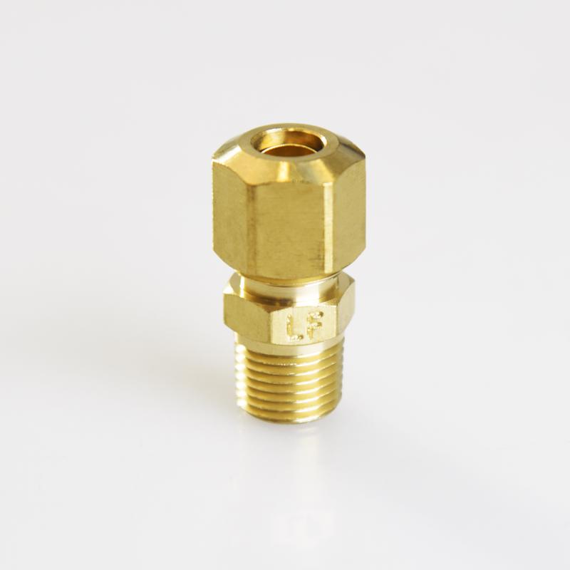 ATC 1/4 in. Compression X 1/8 in. D MPT Brass Connector, Pack of 5