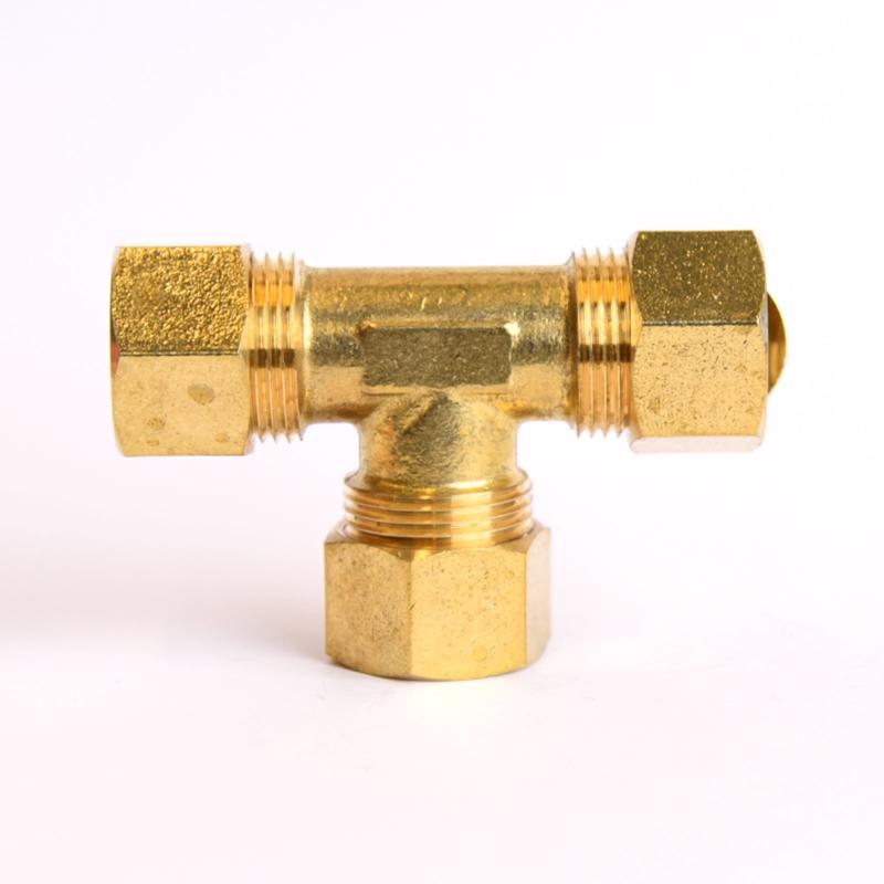ATC 5/8 in. Compression X 5/8 in. D Compression Yellow Brass Tee, Pack of 5