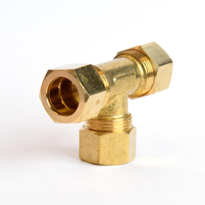 ATC 5/8 in. Compression X 5/8 in. D Compression Yellow Brass Tee, Pack of 5