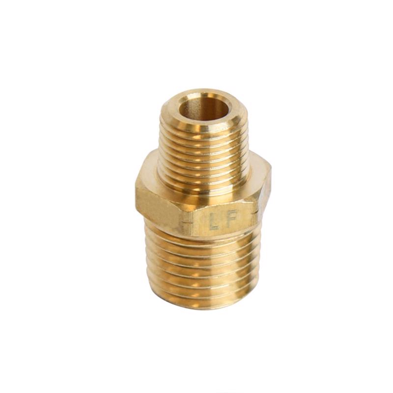 ATC 1/4 in. MPT X 1/8 in. D MPT Brass Reducing Hex Nipple, Pack of 5
