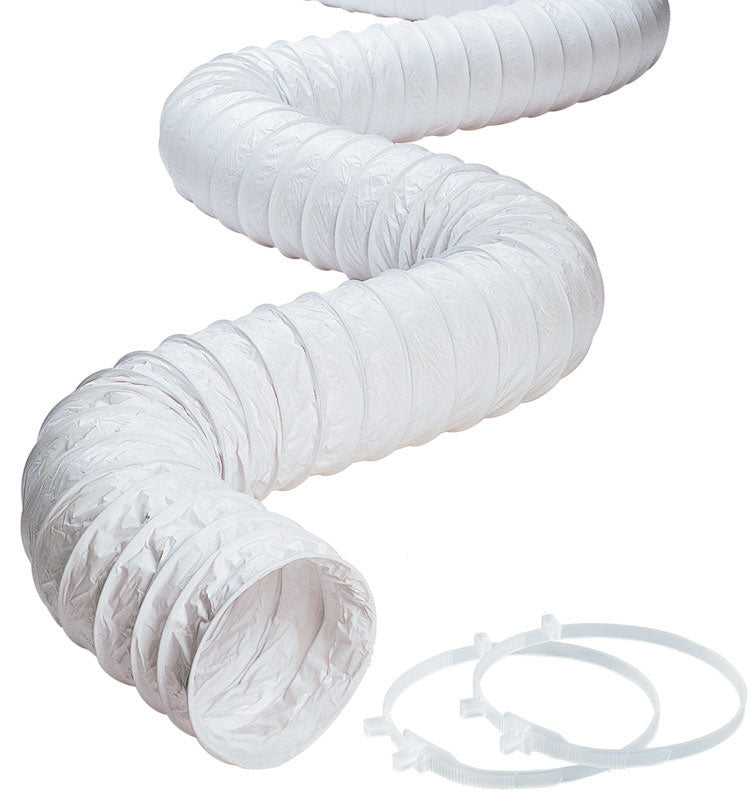 Deflect-O 8 ft. L X 3 in. D White Vinyl Vent Hose