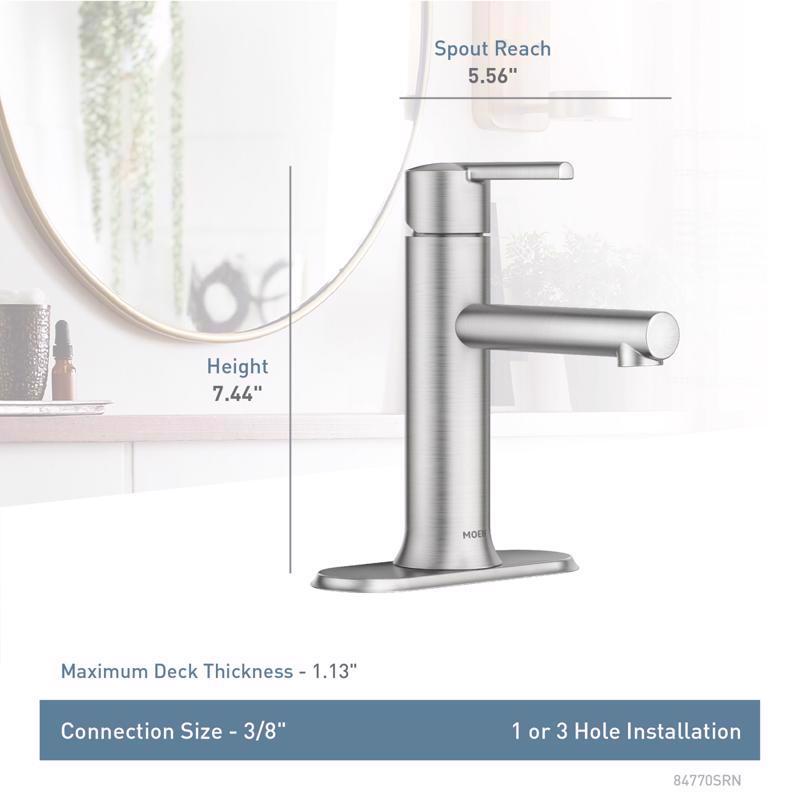 Moen Arlys Brushed Nickel Modern Bathroom Faucet 4 in.