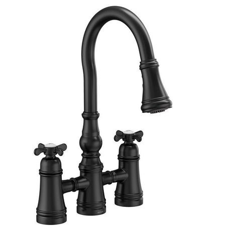 Moen Weymouth Two Handle Matte Black Pull-Down Kitchen Faucet