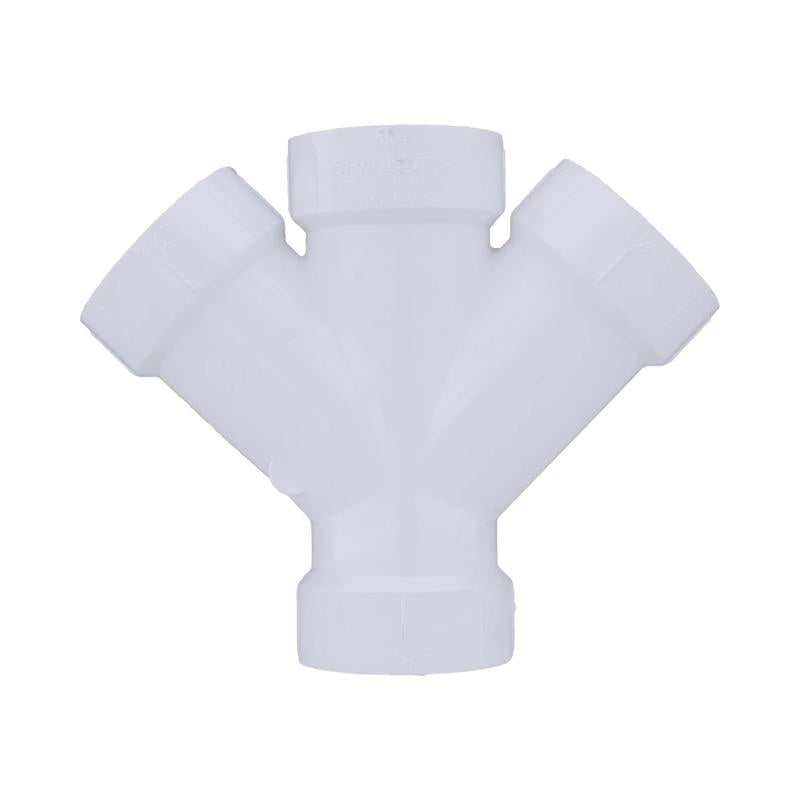 Charlotte Pipe Schedule 40 1-1/2 in. Hub X 1-1/2 in. D Hub PVC Double Wye 1 pk