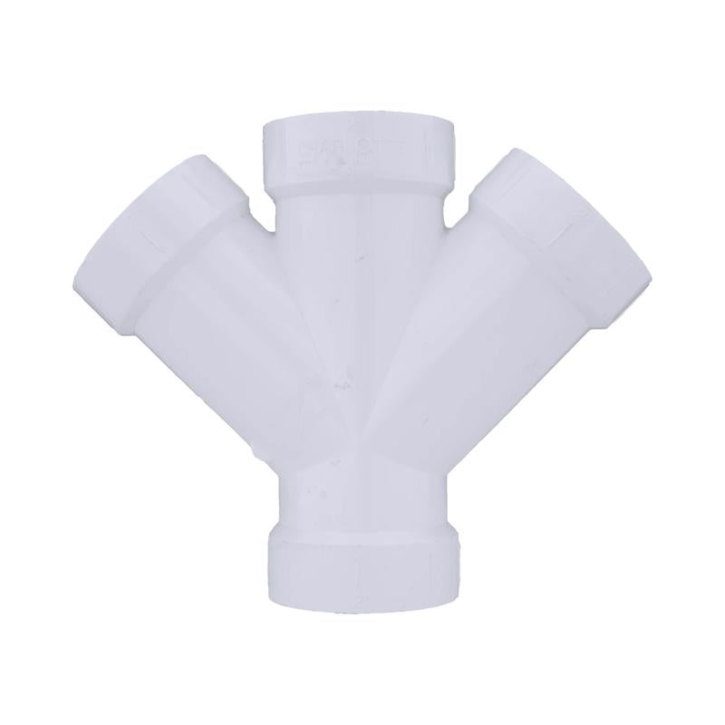 Charlotte Pipe Schedule 40 2 in. Hub X 2 in. D Hub PVC Double Wye 1 pk