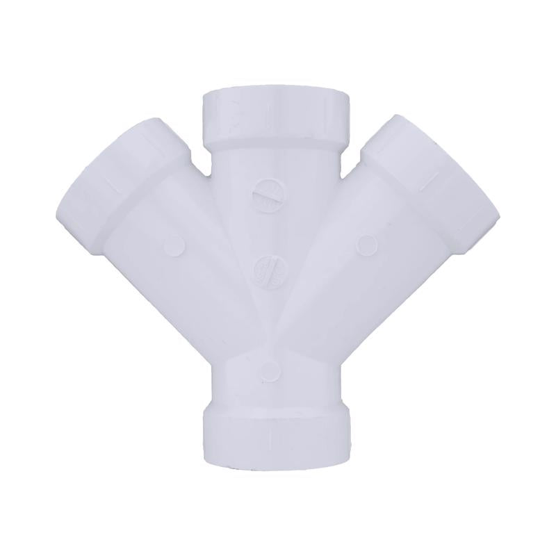 Charlotte Pipe Schedule 40 2 in. Hub X 2 in. D Hub PVC Double Wye 1 pk