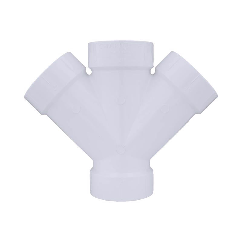 Charlotte Pipe Schedule 40 4 in. Hub X 4 in. D Hub PVC 15 in. Double Wye 1 pk