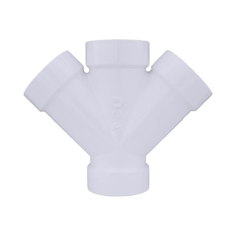 Charlotte Pipe Schedule 40 4 in. Hub X 4 in. D Hub PVC 15 in. Double Wye 1 pk