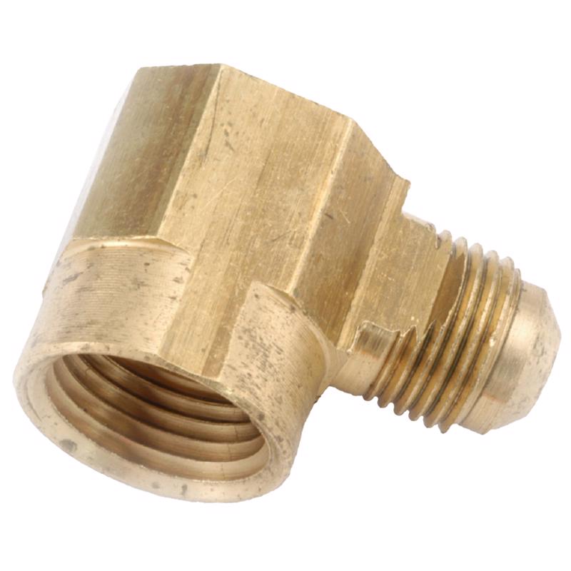 Anderson Metals 3/8 in. Flare Elbow in. X 1/2 in. D FIP Brass 90 Degree Elbow, Pack of 5