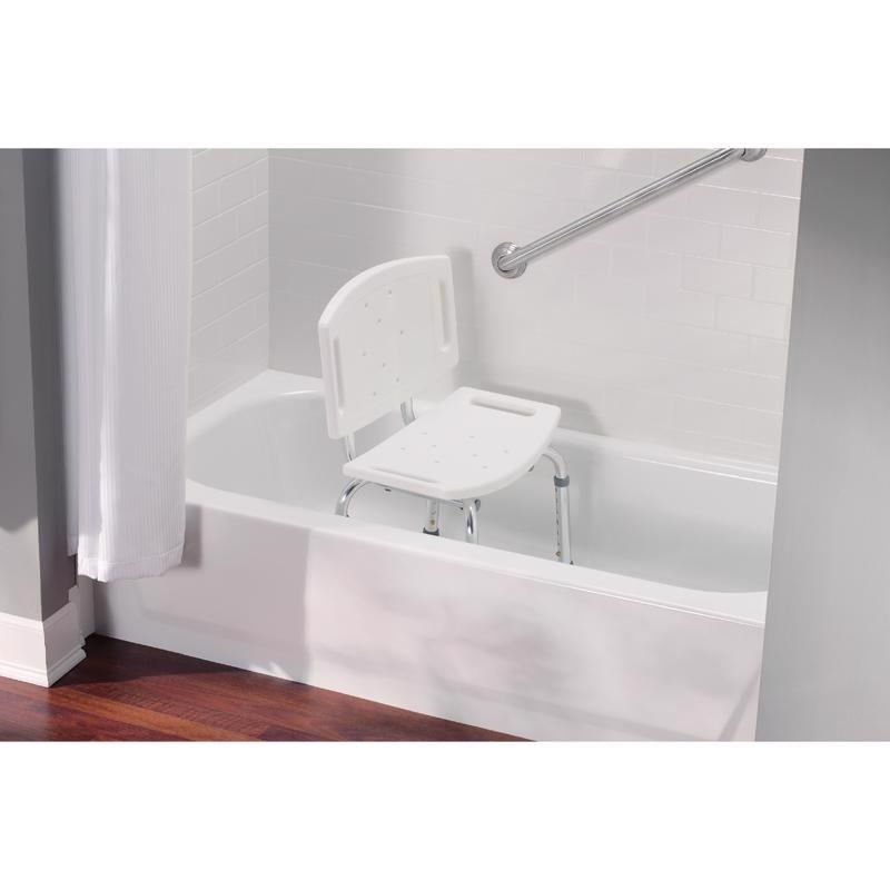 Moen Home Care Chrome White Tub and Shower Chair Plastic 21  H X 19.25  L