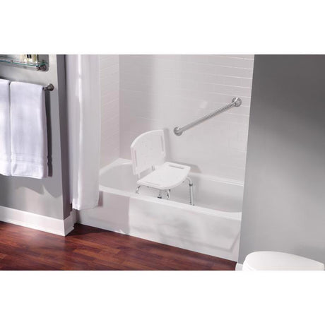 Moen Home Care Chrome White Tub and Shower Chair Plastic 21  H X 19.25  L