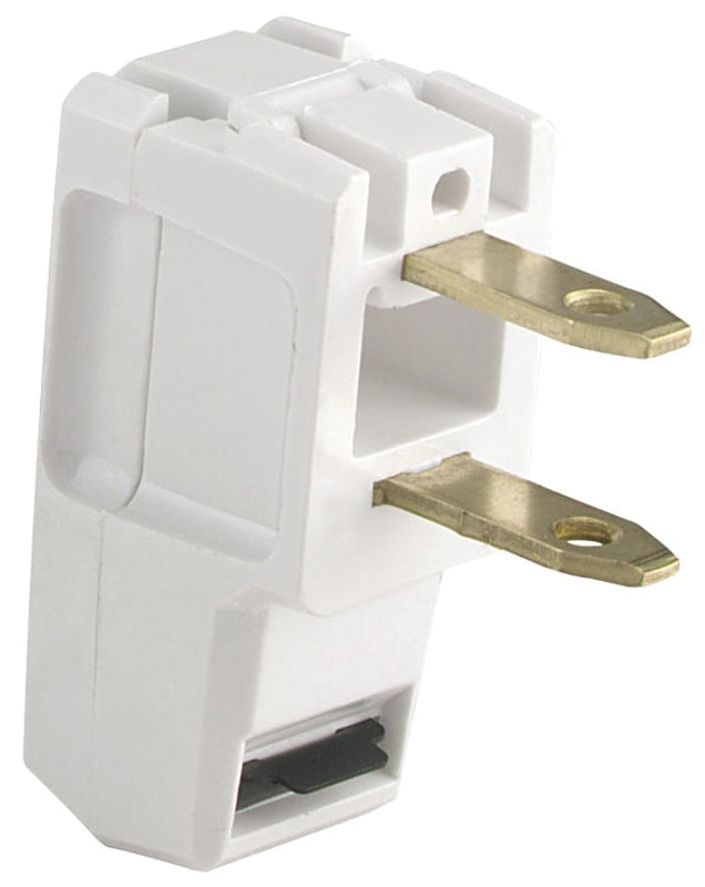 Eaton BP2600-6W-L Electrical Plug, 2-Pole, 15 A, 125 V, NEMA: NEMA 1-15, White