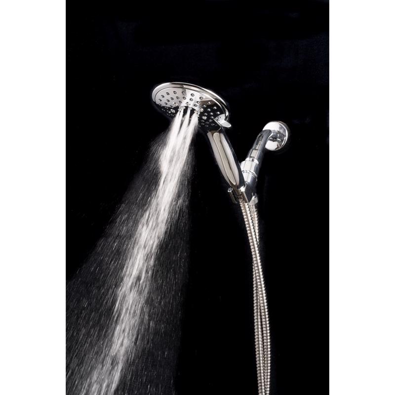 Whedon Blaster Massage Brushed Nickel Plastic 5 settings Handheld Showerhead 2 gpm