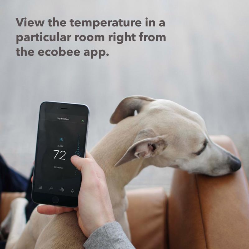 Ecobee Heating and Cooling Touch Screen Smart-Enabled Thermostat Sensor