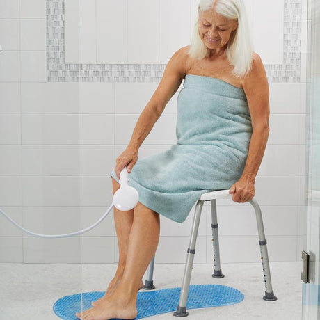 Carex Health Brands Blue/White Bath/Shower Seat Aluminum 20.5 in. H X 20 in. L