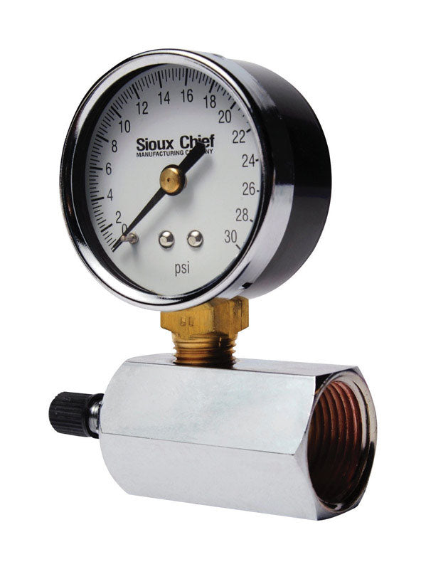 Sioux Chief 2 Inches in. Polycarbonate Pressure Gauge 30 psi